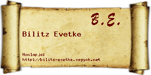 Bilitz Evetke névjegykártya